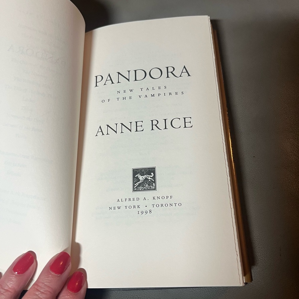 Anne Rice 'Pandora' Book 1998 First Edition - Picture 4 of 9